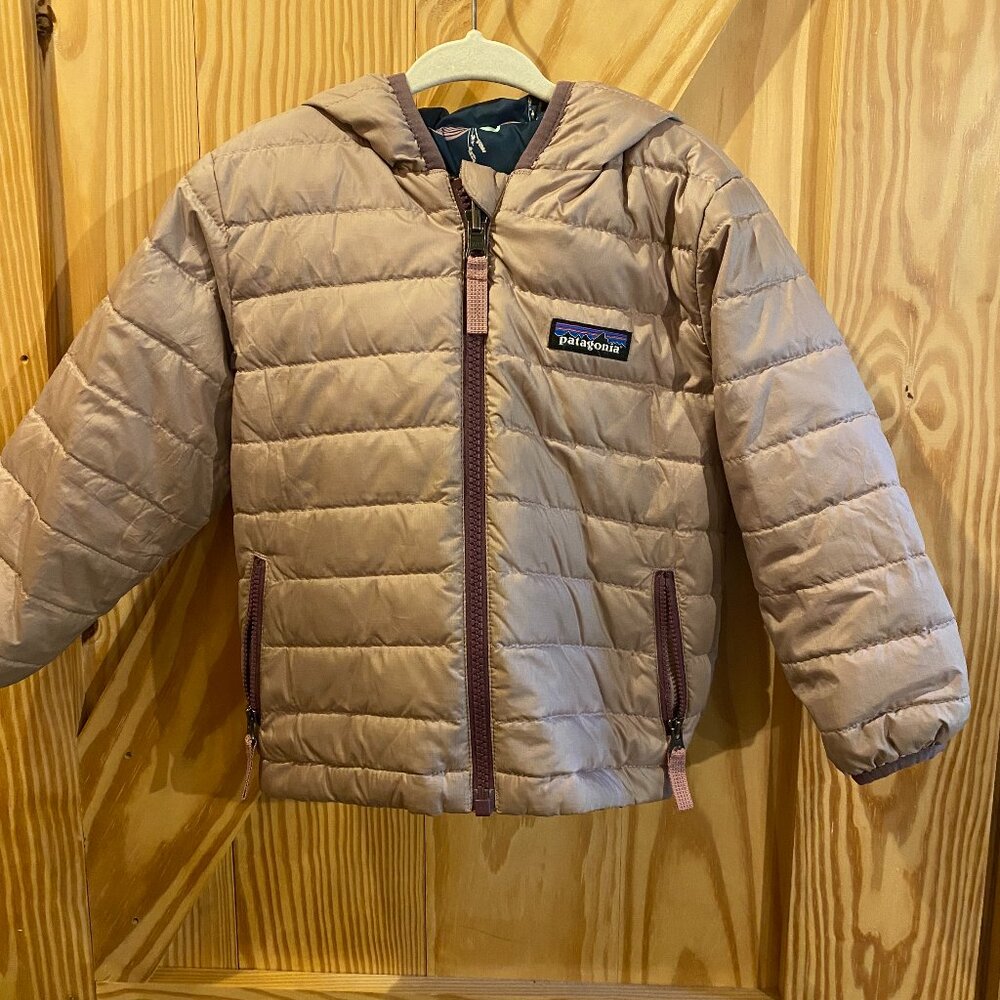 Girls Patagonia Reversible Down Sweater Hoodie - 2T